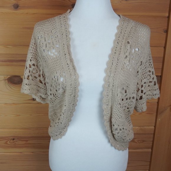 Dress Barn Tan Knit Cardigan Top‎ Size Large Petite - Picture 1 of 7